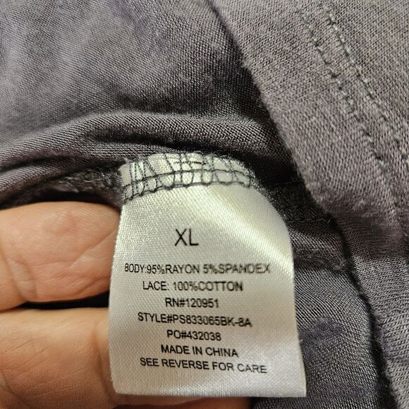 Boho Tunic Eyelet Charcoal Top Sleeveless Size XL Pink Rose Vintage Brand - Picture 5 of 8